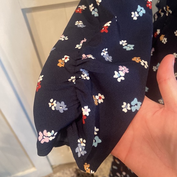 Gap Navy Floral Button Front Maxi Dress - Picture 3 of 6